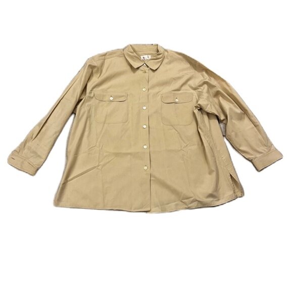 Talbots Tan Button Down Shirt for Women Size 22 - Picture 1 of 7